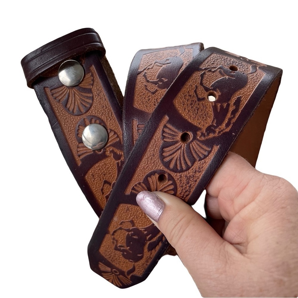 Vintage Genuine Leather Western Belt Strap